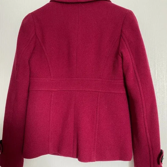 Jacob Raspberry Colour Wool Blend Coat - Picture 2 of 5